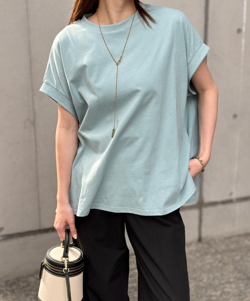 tシャツ Tシャツ クルーネックプルオーバー セール コットンポンチ クルーネックプルオーバーロングTシャツ