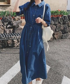 【Ralph Lauren】ベルテッド デニム スリーブレス Aラインドレス セール】ベルテッド デニム スリーブレス Aライン ドレス
