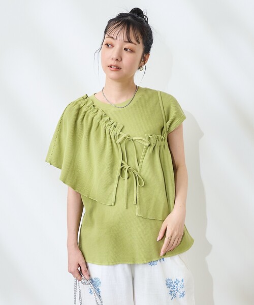 セール】【セットアイテム】ワッフル フレンチスリーブ ビスチェセット