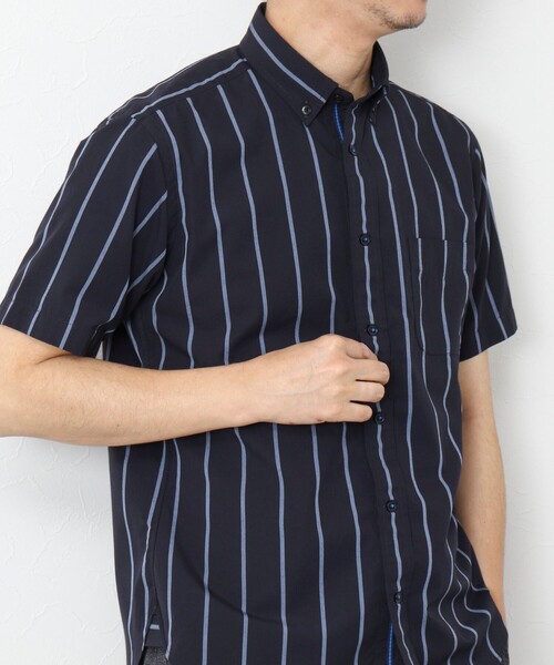 NOLLEY’S(ノーリーズ)の「T/C 半袖パラシュートBD 25SS(シャツ/ブラウス・メンズ・グレイッシュベージュ/ブルー/ネイビー/ホワイト・S/M/L/XL)」の3枚目の写真
