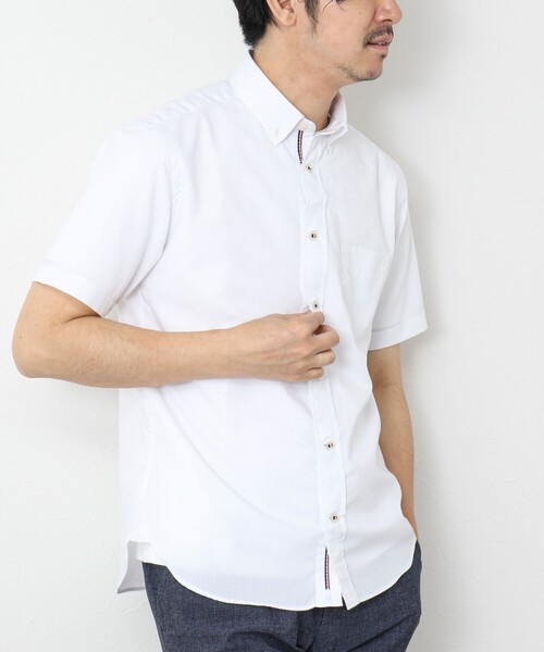 NOLLEY’S(ノーリーズ)の「T/C 半袖パラシュートBD 25SS(シャツ/ブラウス・メンズ・グレイッシュベージュ/ブルー/ネイビー/ホワイト・S/M/L/XL)」の6枚目の写真