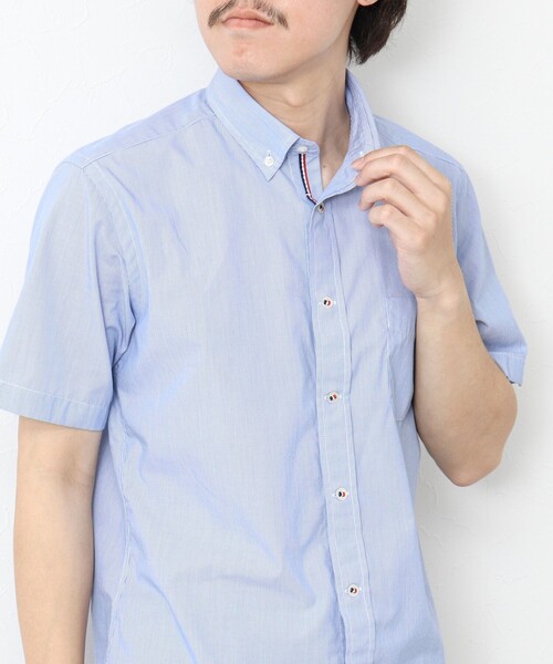 NOLLEY’S(ノーリーズ)の「T/C 半袖パラシュートBD 25SS(シャツ/ブラウス・メンズ・グレイッシュベージュ/ブルー/ネイビー/ホワイト・S/M/L/XL)」の16枚目の写真