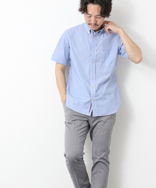 NOLLEY’S(ノーリーズ)の「T/C 半袖パラシュートBD 25SS(シャツ/ブラウス・メンズ・グレイッシュベージュ/ブルー/ネイビー/ホワイト・S/M/L/XL)」の18枚目の写真