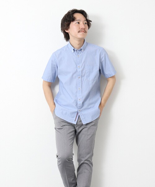 NOLLEY’S(ノーリーズ)の「T/C 半袖パラシュートBD 25SS(シャツ/ブラウス・メンズ・グレイッシュベージュ/ブルー/ネイビー/ホワイト・S/M/L/XL)」の22枚目の写真