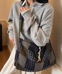 ショルダーバッグ（ブルー・ネイビー/青色系・チェック柄