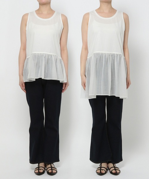 LEPSIM（レプシィム）の「裾アソートレイヤードノースリーブ　414767（タンクトップ・レディース・オフホワイト/ホワイト・TALL/FREE）」の19枚目の写真