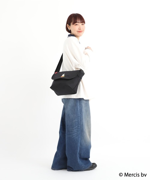 Manhattan Portage メッセンジャーバッグ デニム NYLON MESSENGER BAG(SM) BACK POCKET W/ DIVIDER MAGNET 500D