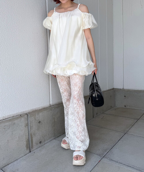 mline（エムライン）の「[mline]レースパンツ（その他パンツ・レディース・アイボリー/ブラック・FREE）」の10枚目の写真