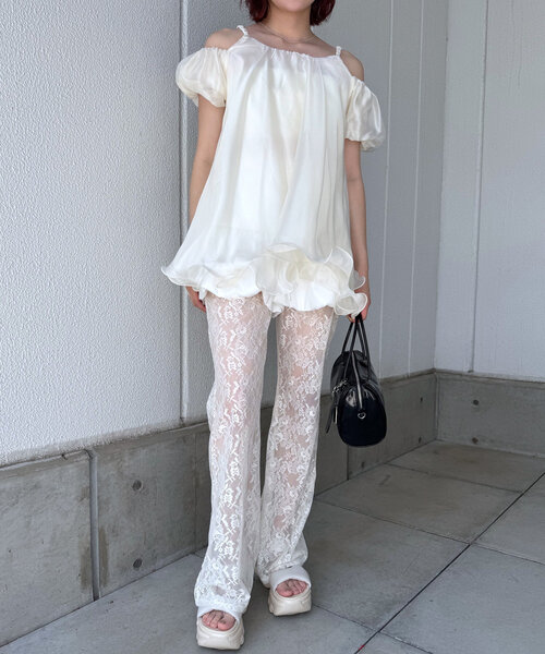 mline（エムライン）の「[mline]レースパンツ（その他パンツ・レディース・アイボリー/ブラック・FREE）」の9枚目の写真