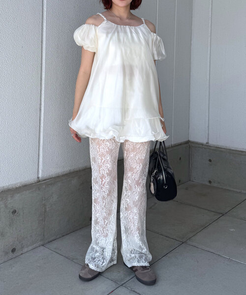 mline（エムライン）の「[mline]レースパンツ（その他パンツ・レディース・アイボリー/ブラック・FREE）」の8枚目の写真