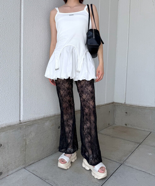 mline（エムライン）の「[mline]レースパンツ（その他パンツ・レディース・アイボリー/ブラック・FREE）」の6枚目の写真