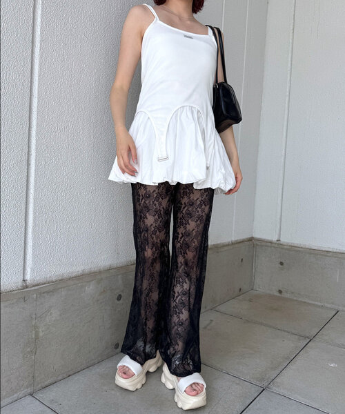 mline（エムライン）の「[mline]レースパンツ（その他パンツ・レディース・アイボリー/ブラック・FREE）」の5枚目の写真