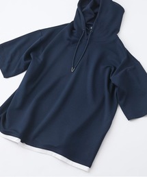 【Blue Standard/ブルースタンダード】接触冷感 COOLスムース フェイクレイヤード リラックスフィットTパーカー