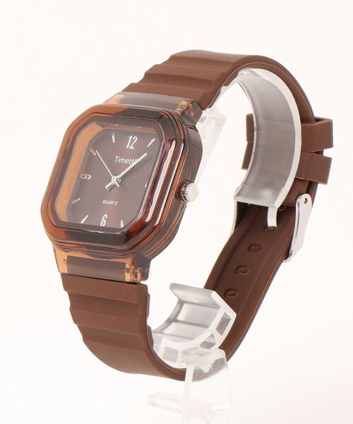 ammy.（エイミードット）の「【 ammy. / エイミードット 】 クリアカラー スクエアフェイス ウォッチ / 腕時計（アナログ腕時計・レディース・ベージュ/ホワイト/ダークブラウン/ブラック/ネイビー・FREE）」の16枚目の写真