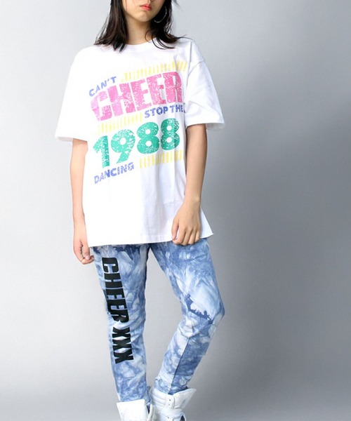 CHEER(チアー)の「カラフルかすれプリントBIGTEE(Tシャツ/カットソー・レディース・ホワイト/ブラック・S/M)」の4枚目の写真