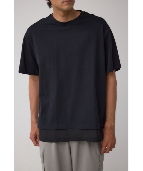 AZUL by moussy(アズールバイマウジー)の「楊柳レイヤードTシャツ(Tシャツ/カットソー・メンズ・グレー/ブラック/ホワイト・MEDIUM/LARGE)」の2枚目の写真