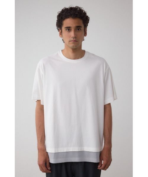 AZUL by moussy(アズールバイマウジー)の「楊柳レイヤードTシャツ(Tシャツ/カットソー・メンズ・グレー/ブラック/ホワイト・MEDIUM/LARGE)」の7枚目の写真