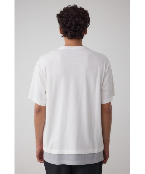 AZUL by moussy(アズールバイマウジー)の「楊柳レイヤードTシャツ(Tシャツ/カットソー・メンズ・グレー/ブラック/ホワイト・MEDIUM/LARGE)」の9枚目の写真