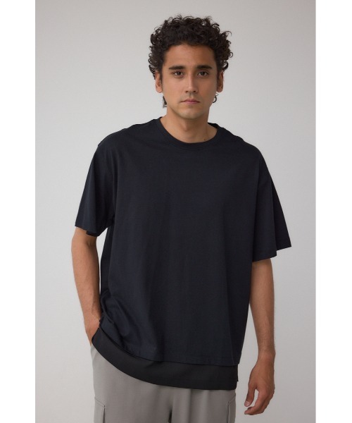 AZUL by moussy(アズールバイマウジー)の「楊柳レイヤードTシャツ(Tシャツ/カットソー・メンズ・グレー/ブラック/ホワイト・MEDIUM/LARGE)」の14枚目の写真