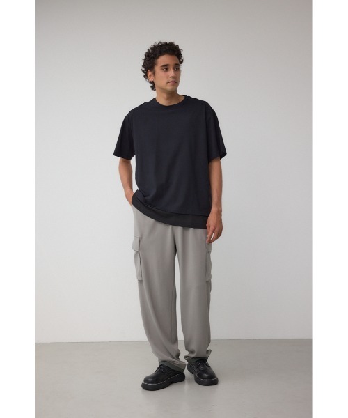 AZUL by moussy(アズールバイマウジー)の「楊柳レイヤードTシャツ(Tシャツ/カットソー・メンズ・グレー/ブラック/ホワイト・MEDIUM/LARGE)」の15枚目の写真