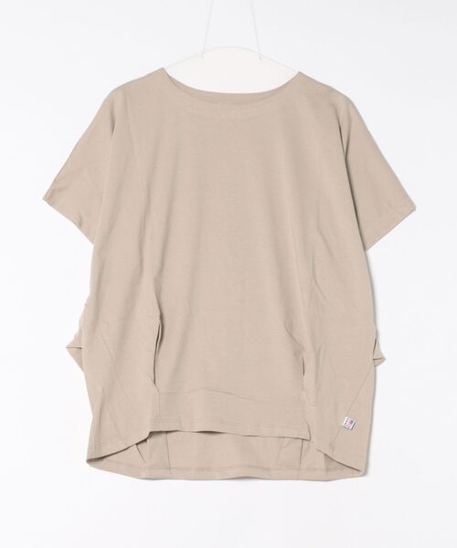 SOFFITTO(ソフィット)の「【COOL TOUCH接触冷感】USAコットン裾タックプルオーバー(取り扱い店舗限定)(Tシャツ/カットソー・レディース・グレイッシュベージュ/オフホワイト/ライトカーキ/ブラック・FREE)」の3枚目の写真