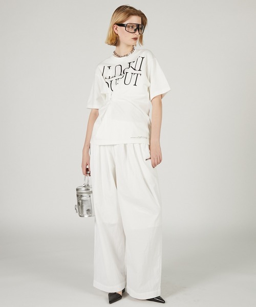 PRANK PROJECT(プランクプロジェクト)の「ワイドギャザーパンツ / Wide Gathered Pants(その他パンツ・レディース・ブラック/ホワイト/ピンク・36/38)」の5枚目の写真