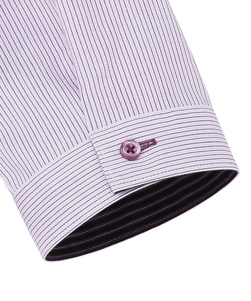 TOKYO SHIRTS(トウキョウシャツ)の「【透け防止】 形態安定ノーアイロン レギュラー 7分袖ビジネスワイシャツ(ビジネスシャツ・レディース・パープル・S/M/L/LL/XL)」の5枚目の写真