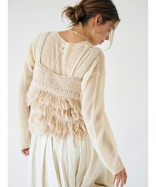 Ungrid（アングリッド）の「マルチウェイフリンジデザインニットビスチェ（ニット/セーター・レディース・ブルー/ブラック/アイボリー・FREE）」の9枚目の写真