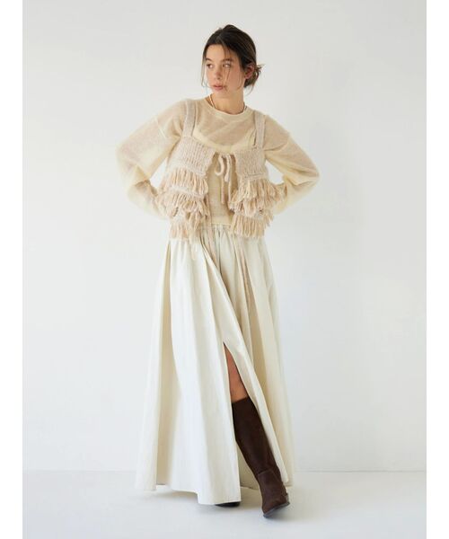 Ungrid（アングリッド）の「マルチウェイフリンジデザインニットビスチェ（ニット/セーター・レディース・ブルー/ブラック/アイボリー・FREE）」の10枚目の写真