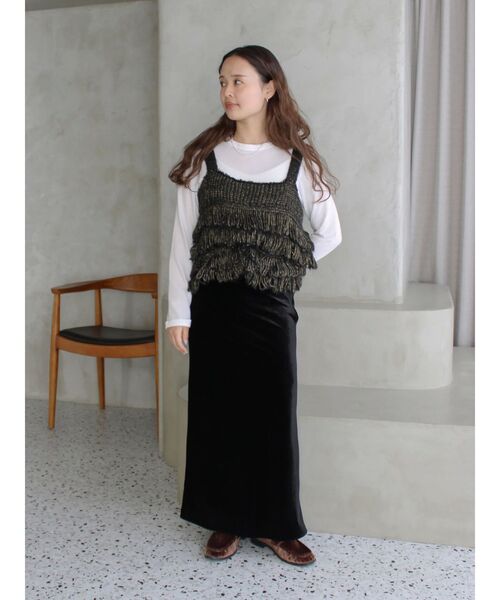 Ungrid（アングリッド）の「マルチウェイフリンジデザインニットビスチェ（ニット/セーター・レディース・ブルー/ブラック/アイボリー・FREE）」の12枚目の写真