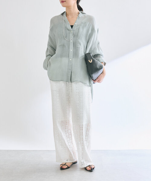 RIVE DROITE（リヴドロワ）の「【大人も着やすい】レースイージーパンツ（その他パンツ・レディース・オフホワイト/ブラック・38/36）」の3枚目の写真