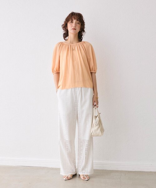 RIVE DROITE（リヴドロワ）の「【大人も着やすい】レースイージーパンツ（その他パンツ・レディース・オフホワイト/ブラック・38/36）」の10枚目の写真