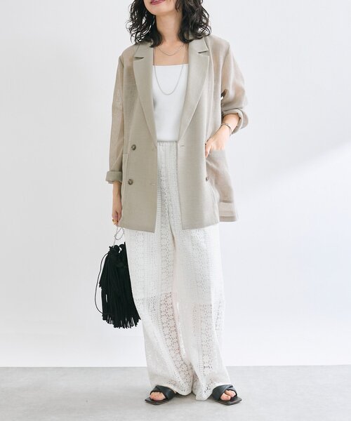 RIVE DROITE（リヴドロワ）の「【大人も着やすい】レースイージーパンツ（その他パンツ・レディース・オフホワイト/ブラック・38/36）」の13枚目の写真