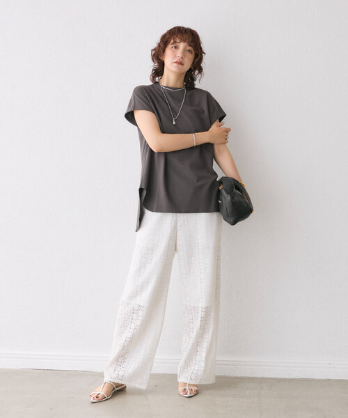 RIVE DROITE（リヴドロワ）の「【大人も着やすい】レースイージーパンツ（その他パンツ・レディース・オフホワイト/ブラック・38/36）」の17枚目の写真
