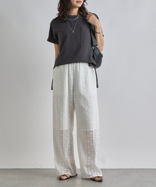 RIVE DROITE（リヴドロワ）の「【大人も着やすい】レースイージーパンツ（その他パンツ・レディース・オフホワイト/ブラック・38/36）」の19枚目の写真