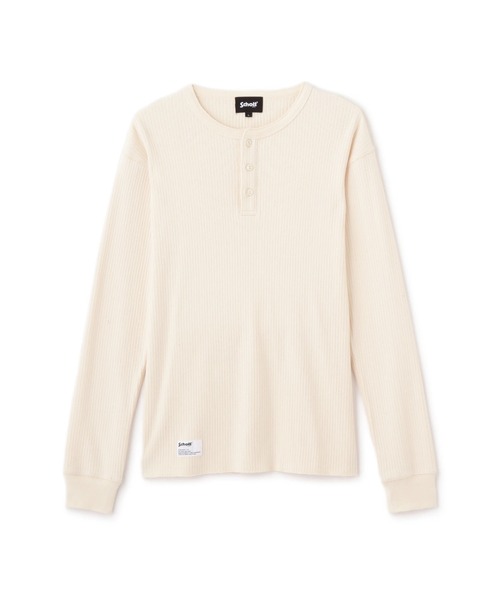 schott（ショット）の「Schott/ショット/ARMY RIB HENLEY LS T-SHIRT/アーミーリブ ヘンリー ロンT（Tシャツ/カットソー・メンズ・ナチュラル/チャコールグレー・2XL/XL/L/M）」の11枚目の写真