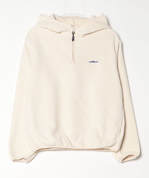 THOUSAND MILE(サウザンドマイル)の「【THOUSAND MILE】KNIT FLEECE HALF ZIP PARKER/ニットフリース ハーフジップパーカー(パーカー・メンズ・チャコールグレー/ライトベージュ/ブラック/オフホワイト/ボルドー・XL/M/S/L/XS)」の2枚目の写真