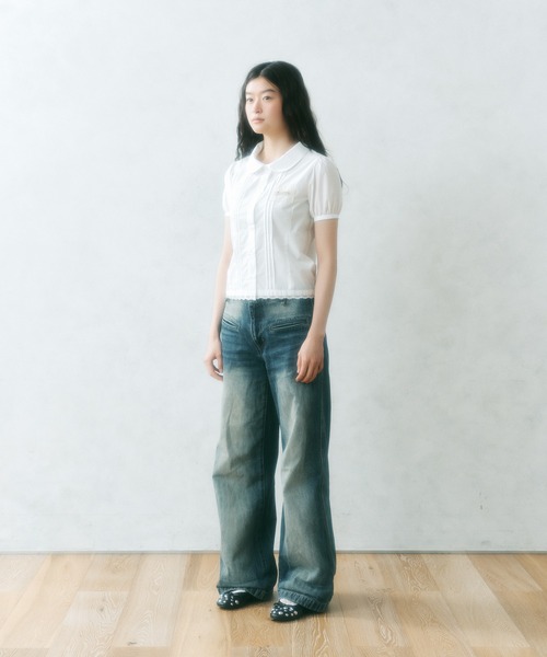 FCMM【日本限定】TAG BLOUSE タグブラウス ライトブルー S試着のみ FCMM ブラウス シャツ 「日本限定」TAG BLOUSE / タグブラウス