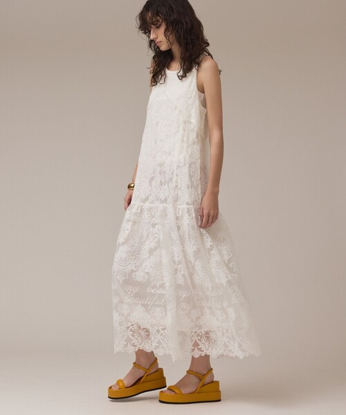 【最終値下げ中♡】ロゴ刺繍レースワンピース GRACE CONTINENTAL セール】ロゴ刺繍レースワンピース（ワンピース）｜Diagram