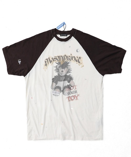 バズマザーズ Tシャツ￼￼￼ XLサイズ 【レア】 オーバーサイズ ステッカーデザイン ラグラン Tシャツ DT4369