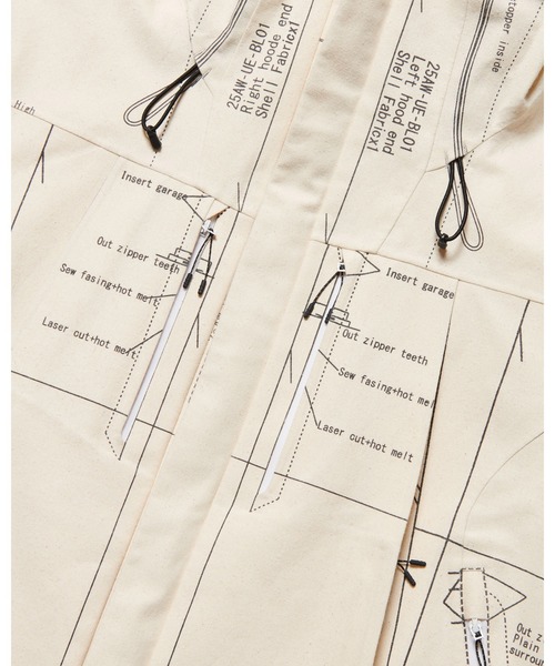 uniform experiment（ユニフォームエクスペリメント）の「MAP-OUT 3LAYER MOUNTAIN PARKA（マウンテンパーカー・メンズ・アイボリー/ブラック・3/2/1/4/5）」の16枚目の写真