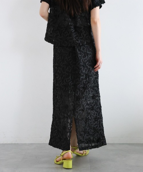RAGEBLUE（レイジブルー）の「〈セットアップ対応〉フラワーメッシュIラインスカート（スカート・レディース・ブラック・FREE）」の6枚目の写真