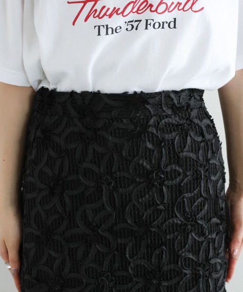 RAGEBLUE（レイジブルー）の「〈セットアップ対応〉フラワーメッシュIラインスカート（スカート・レディース・ブラック・FREE）」の11枚目の写真