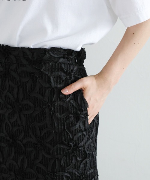 RAGEBLUE（レイジブルー）の「〈セットアップ対応〉フラワーメッシュIラインスカート（スカート・レディース・ブラック・FREE）」の12枚目の写真