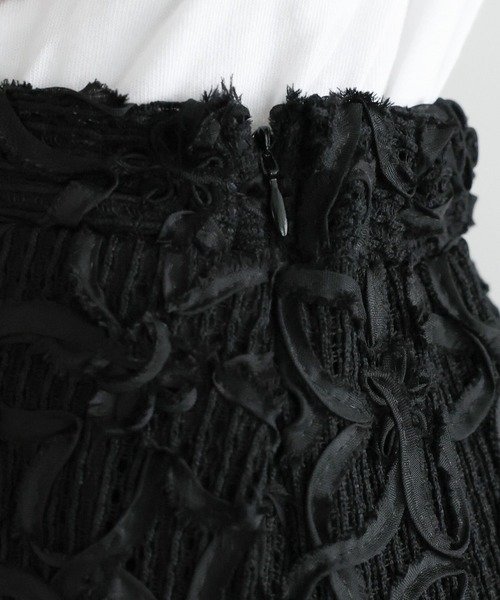 RAGEBLUE（レイジブルー）の「〈セットアップ対応〉フラワーメッシュIラインスカート（スカート・レディース・ブラック・FREE）」の13枚目の写真