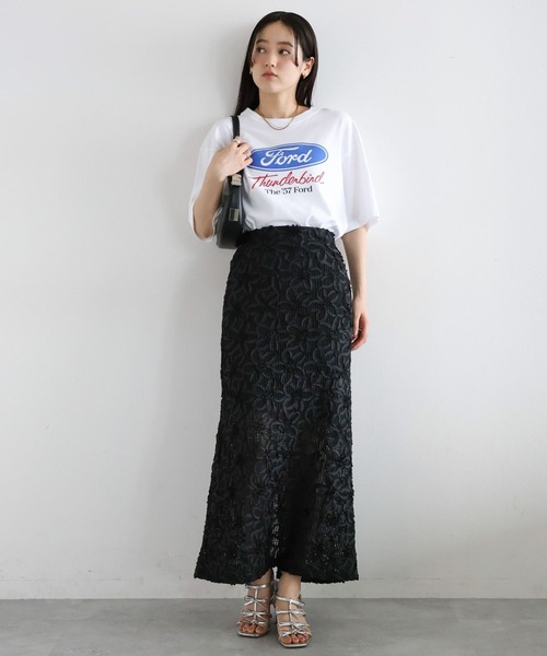 RAGEBLUE（レイジブルー）の「〈セットアップ対応〉フラワーメッシュIラインスカート（スカート・レディース・ブラック・FREE）」の18枚目の写真