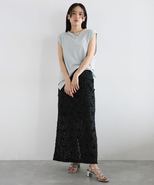 RAGEBLUE（レイジブルー）の「〈セットアップ対応〉フラワーメッシュIラインスカート（スカート・レディース・ブラック・FREE）」の19枚目の写真