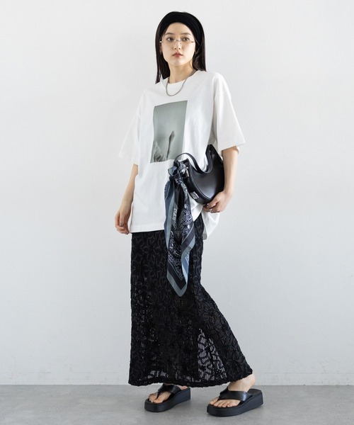 RAGEBLUE（レイジブルー）の「〈セットアップ対応〉フラワーメッシュIラインスカート（スカート・レディース・ブラック・FREE）」の21枚目の写真