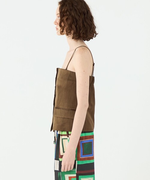 BALLSEY（ボールジィ）の「シャイニーカルゼ ビスチェ（その他トップス・レディース・チャコールグレー/カーキ・36）」の10枚目の写真