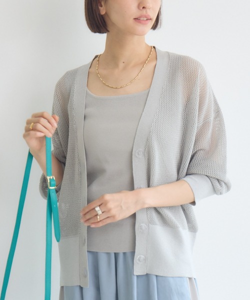 KATHARINE ROSS(キャサリンロス)の「【KATHARINE ROSS】きらめきニットアンサンブル(アンサンブル・レディース・イエロー/ライトグレー/ネイビー・MEDIUM)」の2枚目の写真
